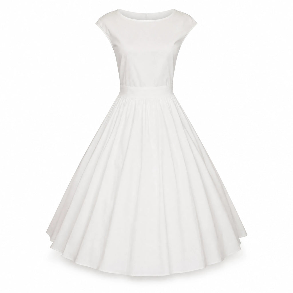 Robe Vintage Année 60 Blanche - image principale