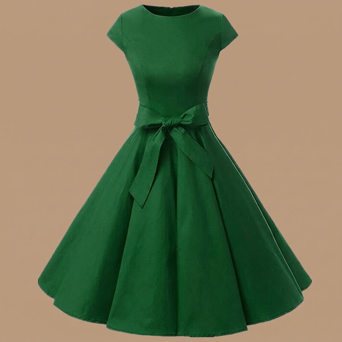 Robe vintage verte années 50 vue ghost