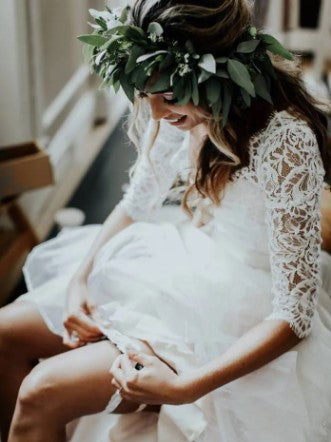 Vintage Zweiteiliges Hochzeitskleid