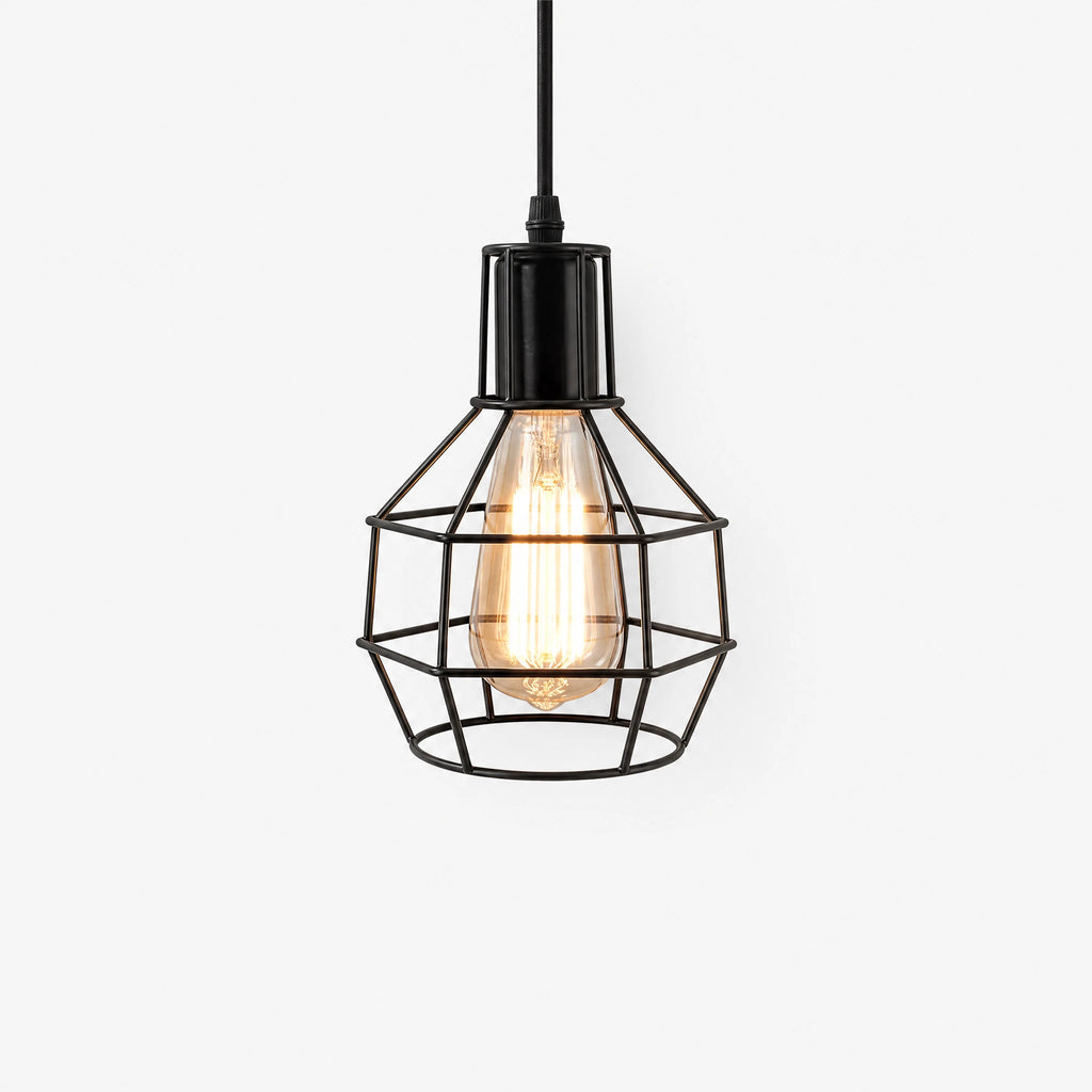 Suspension Cage Métal Design Industriel Vintage - image principale
