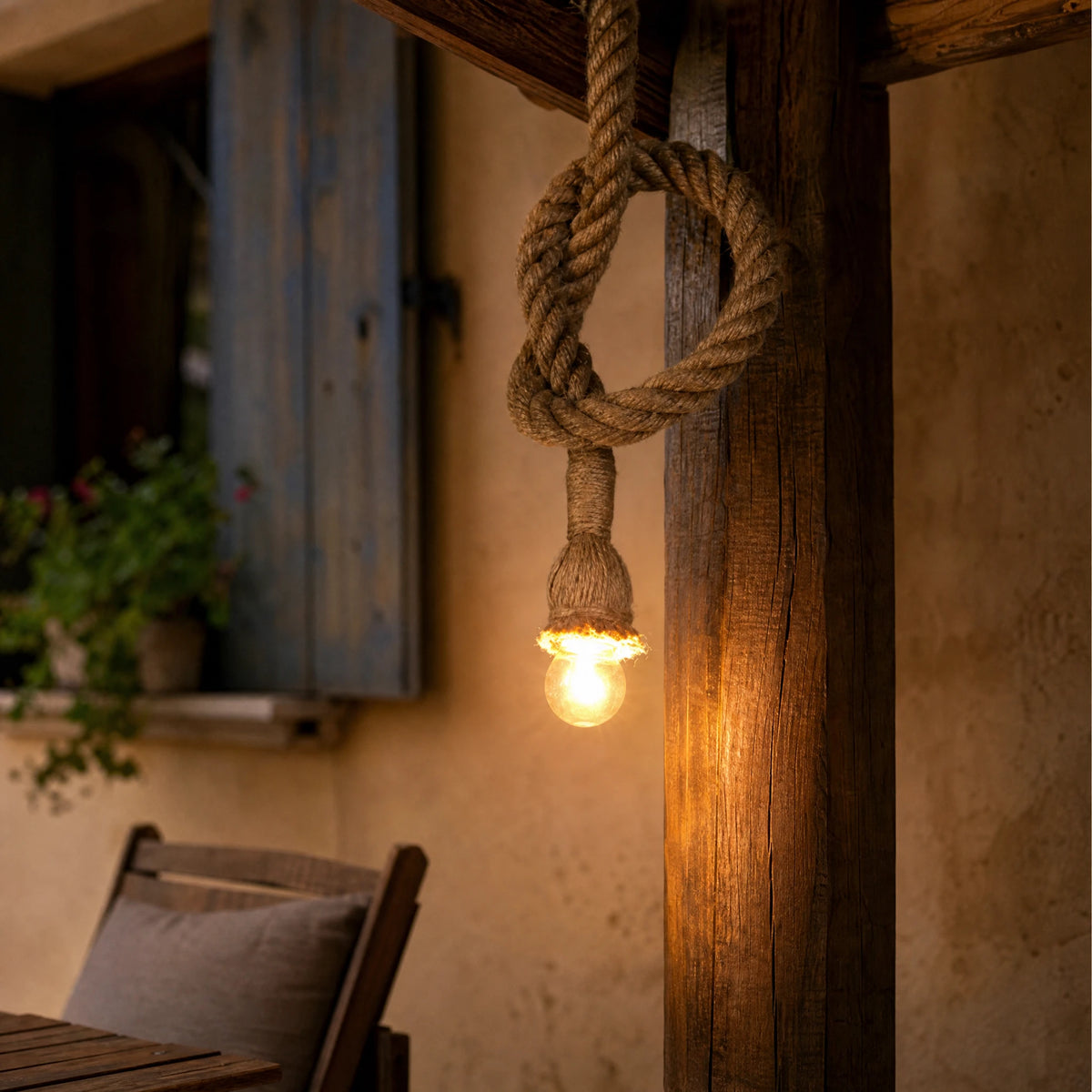Suspension Corde Chanvre au Style Industriel Vintage - OBJETS VARIES