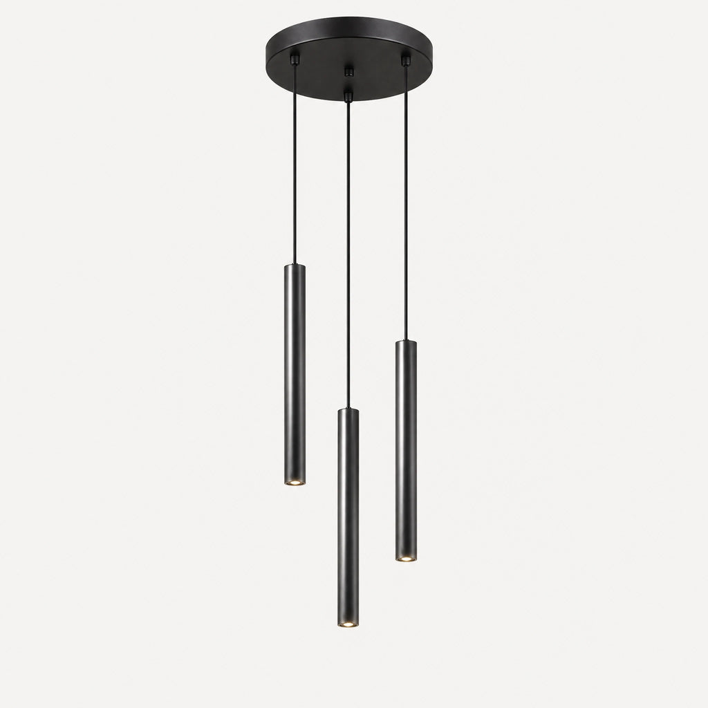 Suspension Cylindrique Minimaliste Noire en Cuivre - image principale