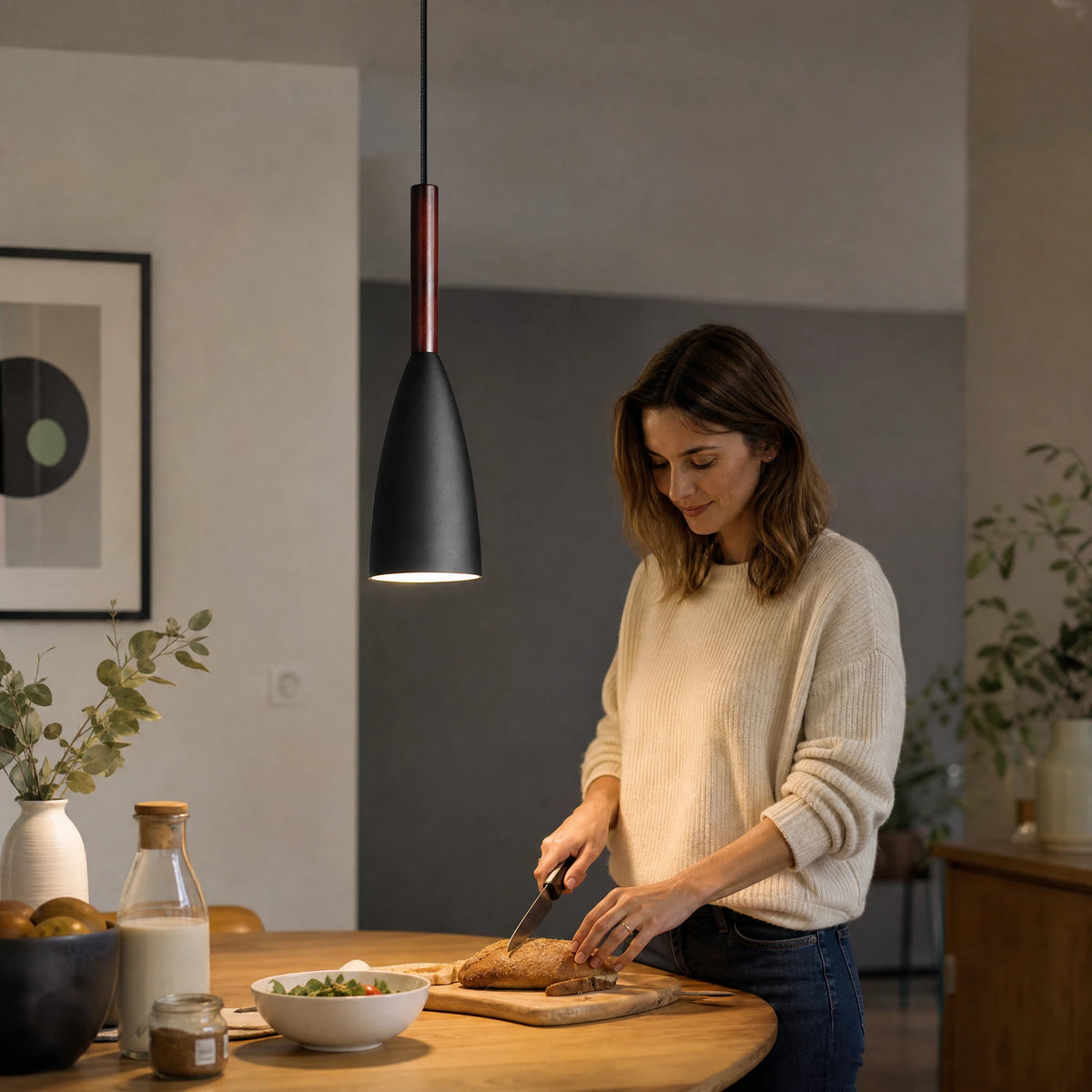 Suspension Design Conique en Aluminium Gris Anthracite - Utilisation GLOBALE