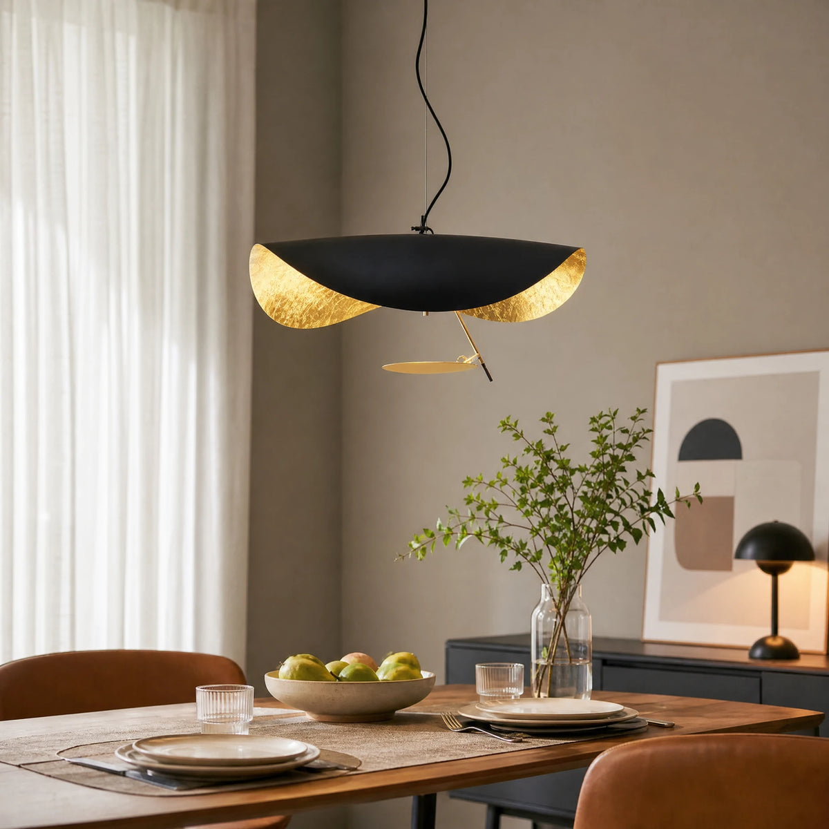 Suspension design nordique LED noir et or - OBJETS VARIES
