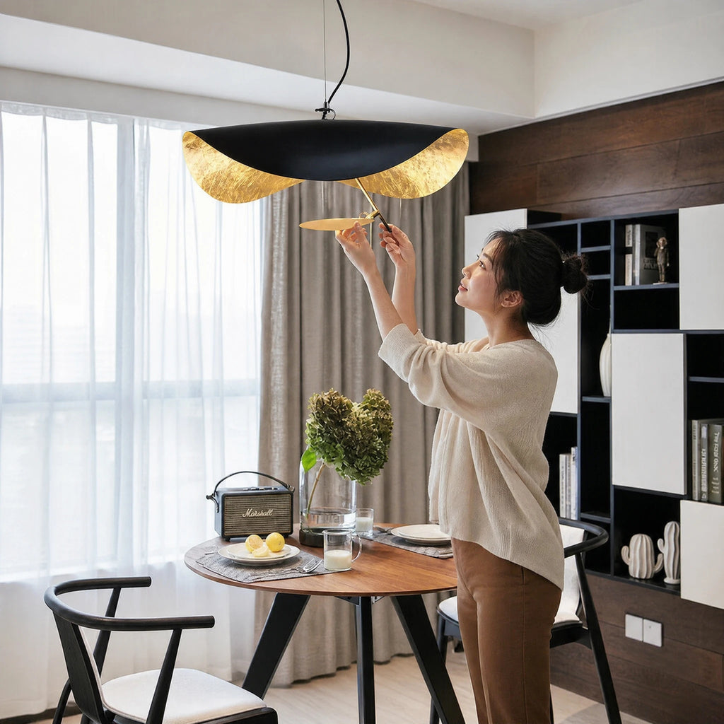 Suspension design nordique LED noir et or - Utilisation GLOBALE