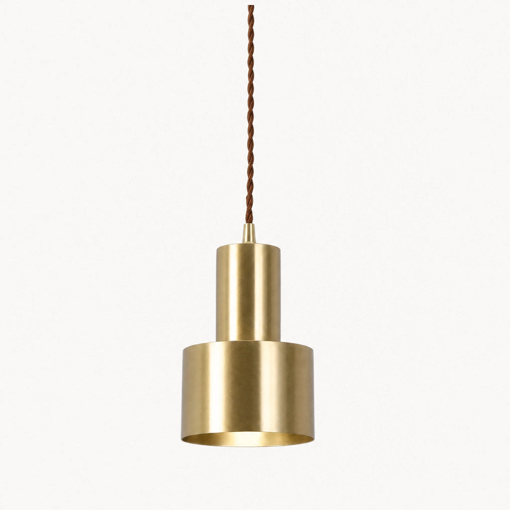 Suspension Laiton Vintage Cylindrique Dorée - image principale