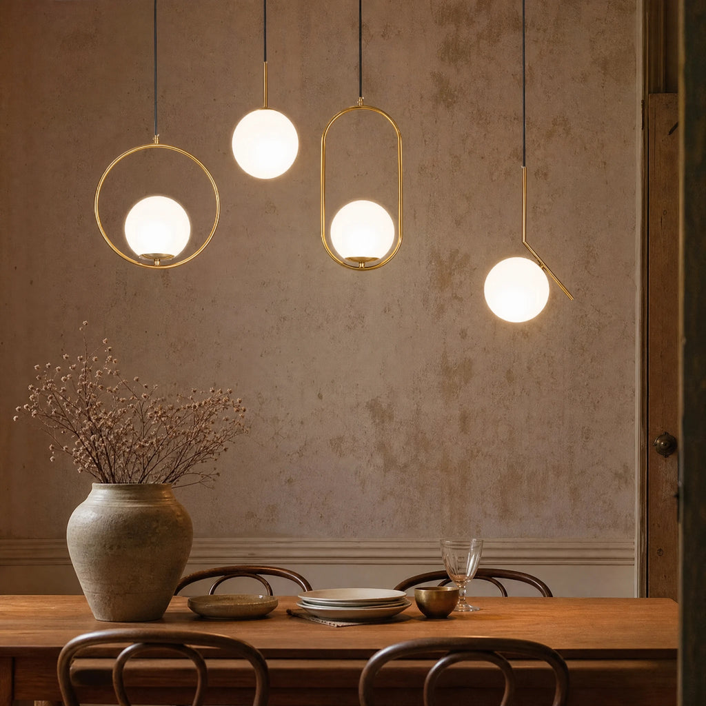 Suspension Luminaire Minimaliste avec Formes Géométriques Dorées - ITEM MURAL