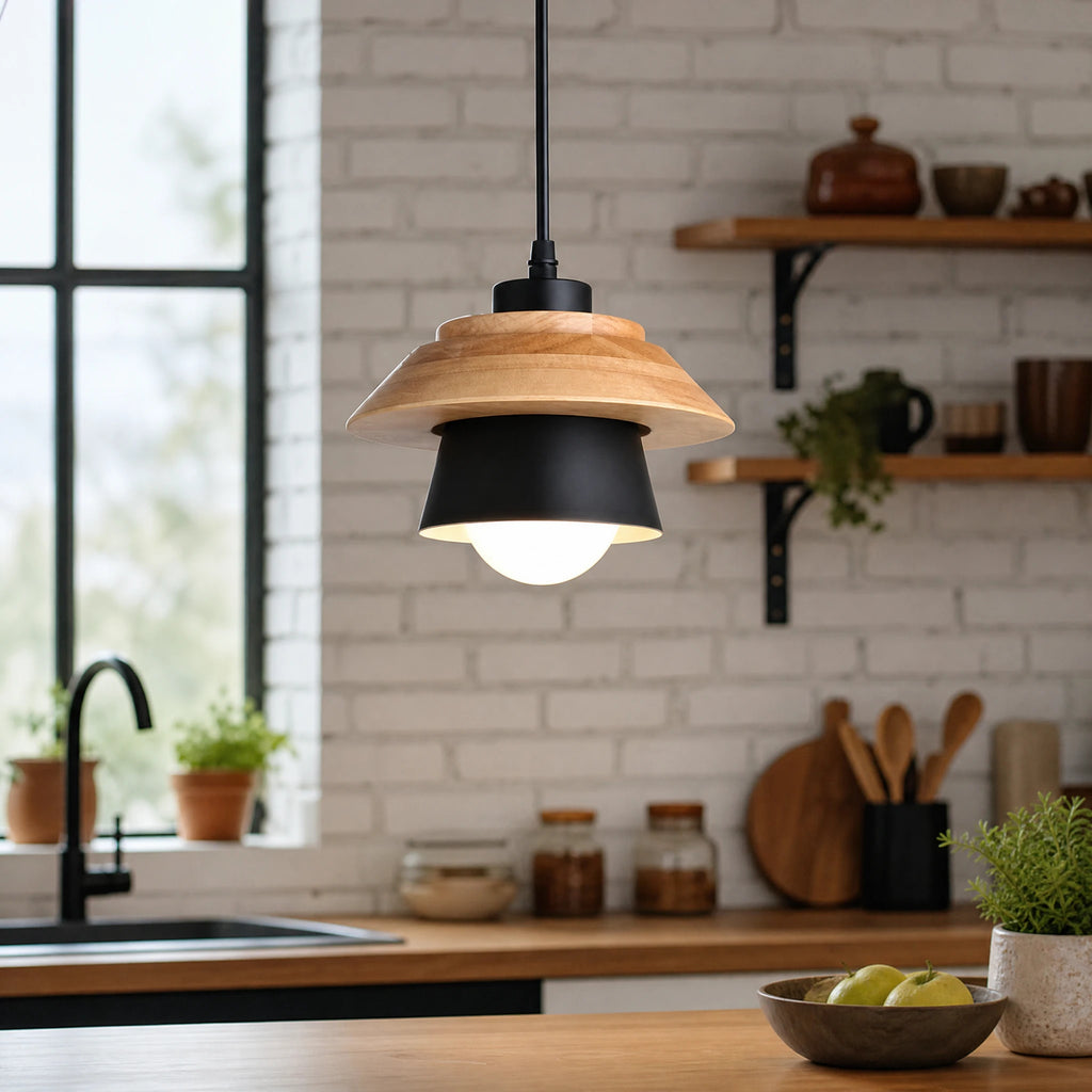 Suspension Scandinave Bois et Métal au Design Épuré - OBJETS VARIES