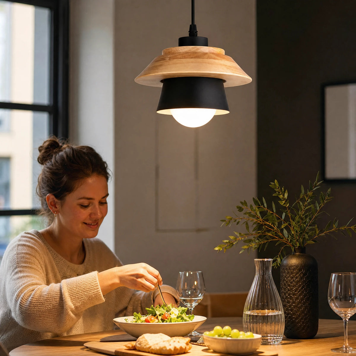 Suspension Scandinave Bois et Métal au Design Épuré - Utilisation GLOBALE