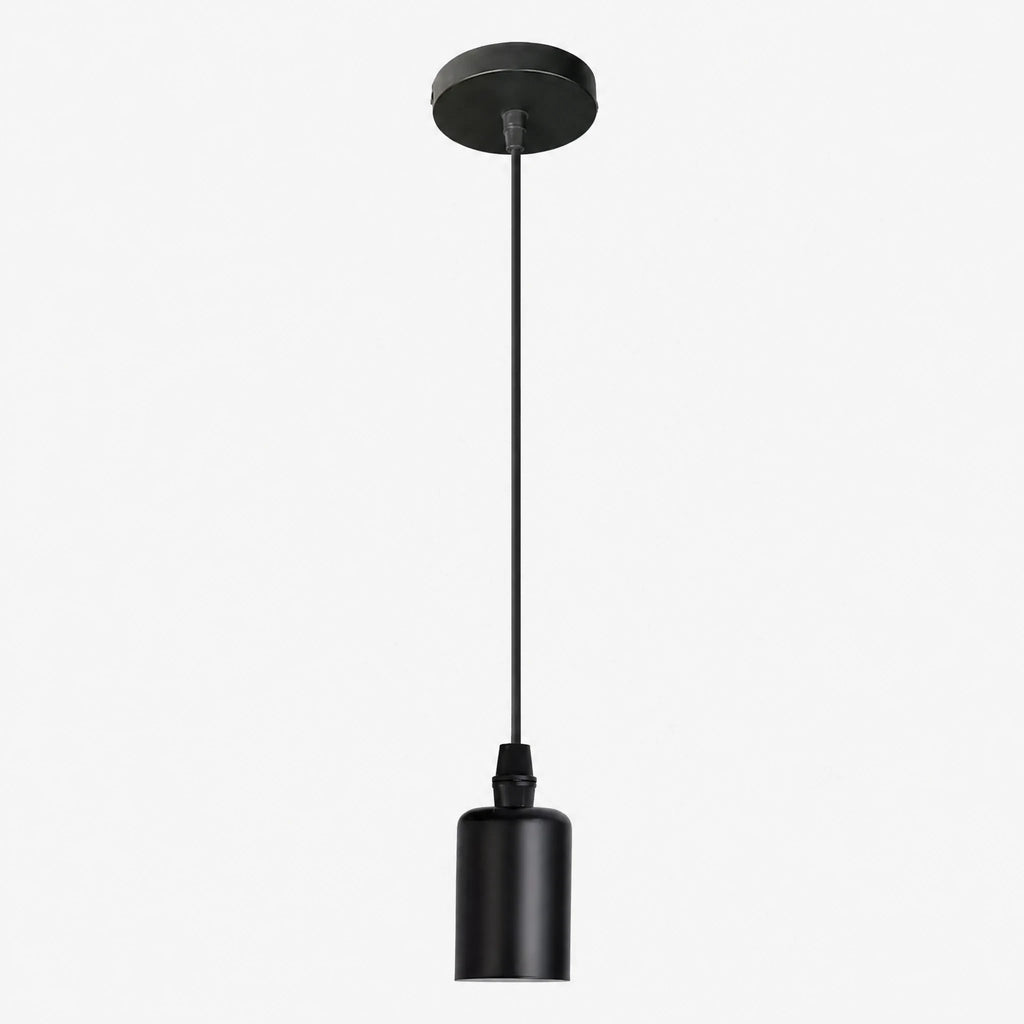 Suspension Vintage Industrielle Noire à Douille E27 - image principale