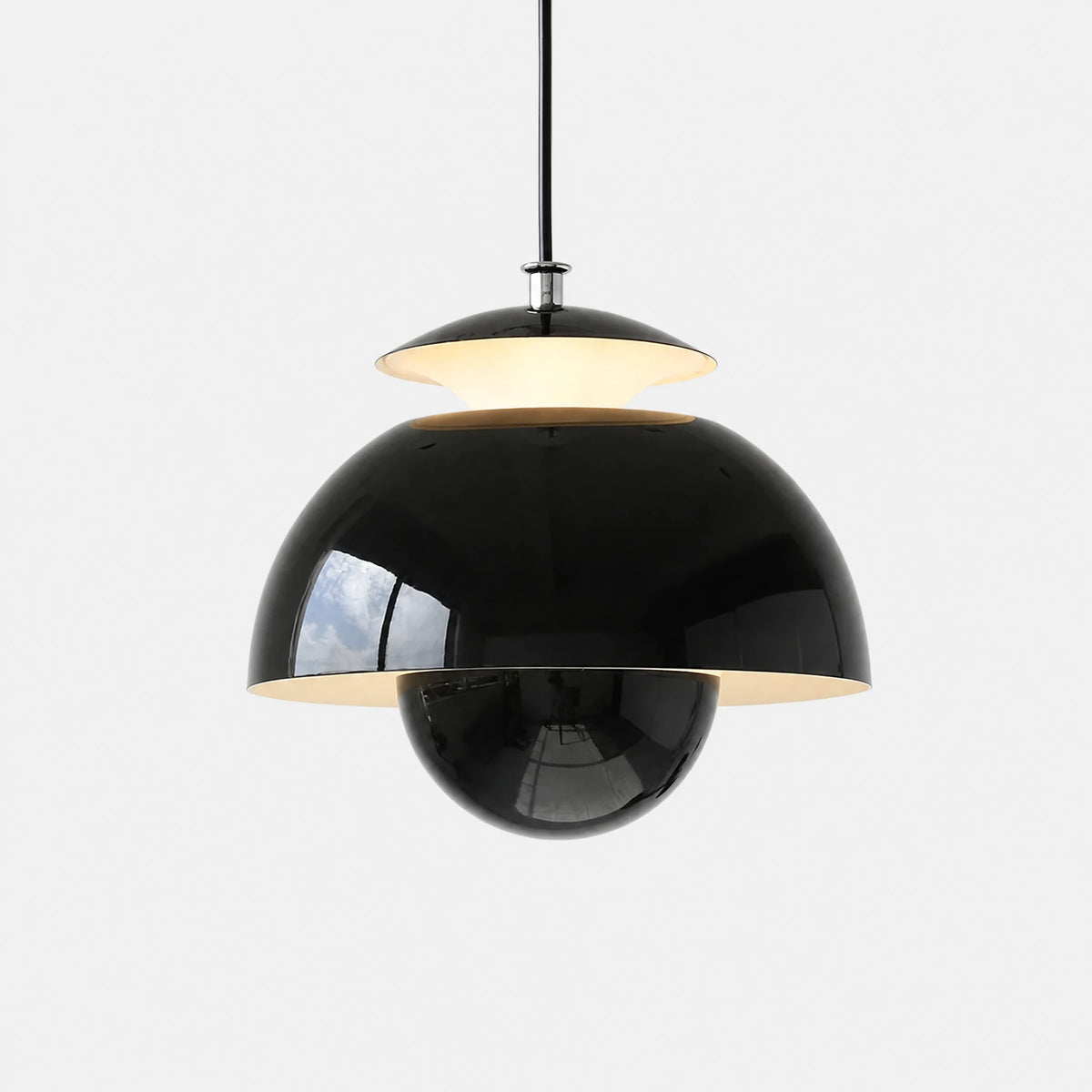 Suspension vintage sphère et dôme bicolore - image principale