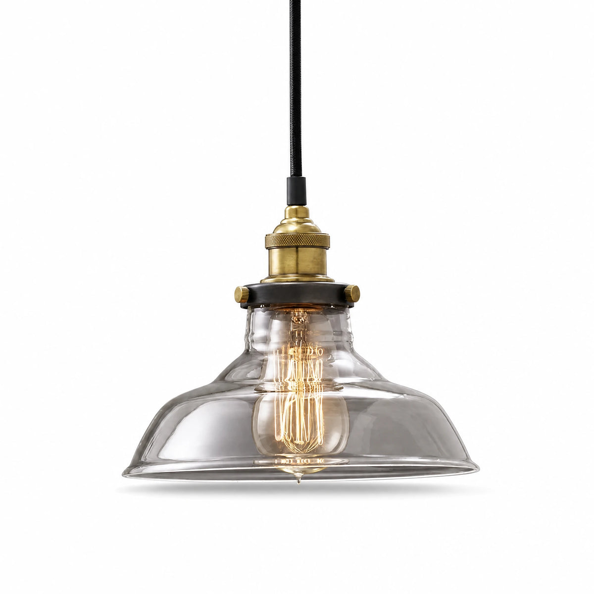 Suspension Vintage Verre et Laiton au Style Rétro - image principale