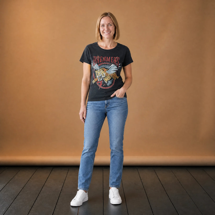 T-shirt Rock Vintage Tigre Ailé Années 80 - VETEMENT Studio FEMME