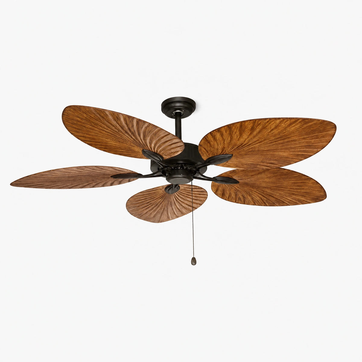 Ventilateur de plafond tropical à pales bois style palmier - image principale