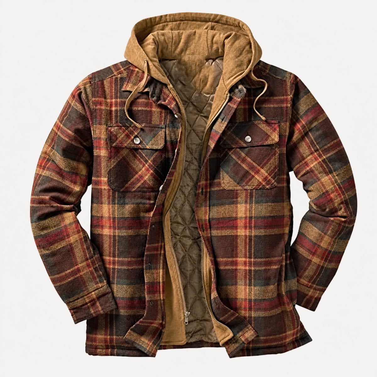 Veste à Carreaux Homme Vintage - Kaki / S … (7 tailles)
