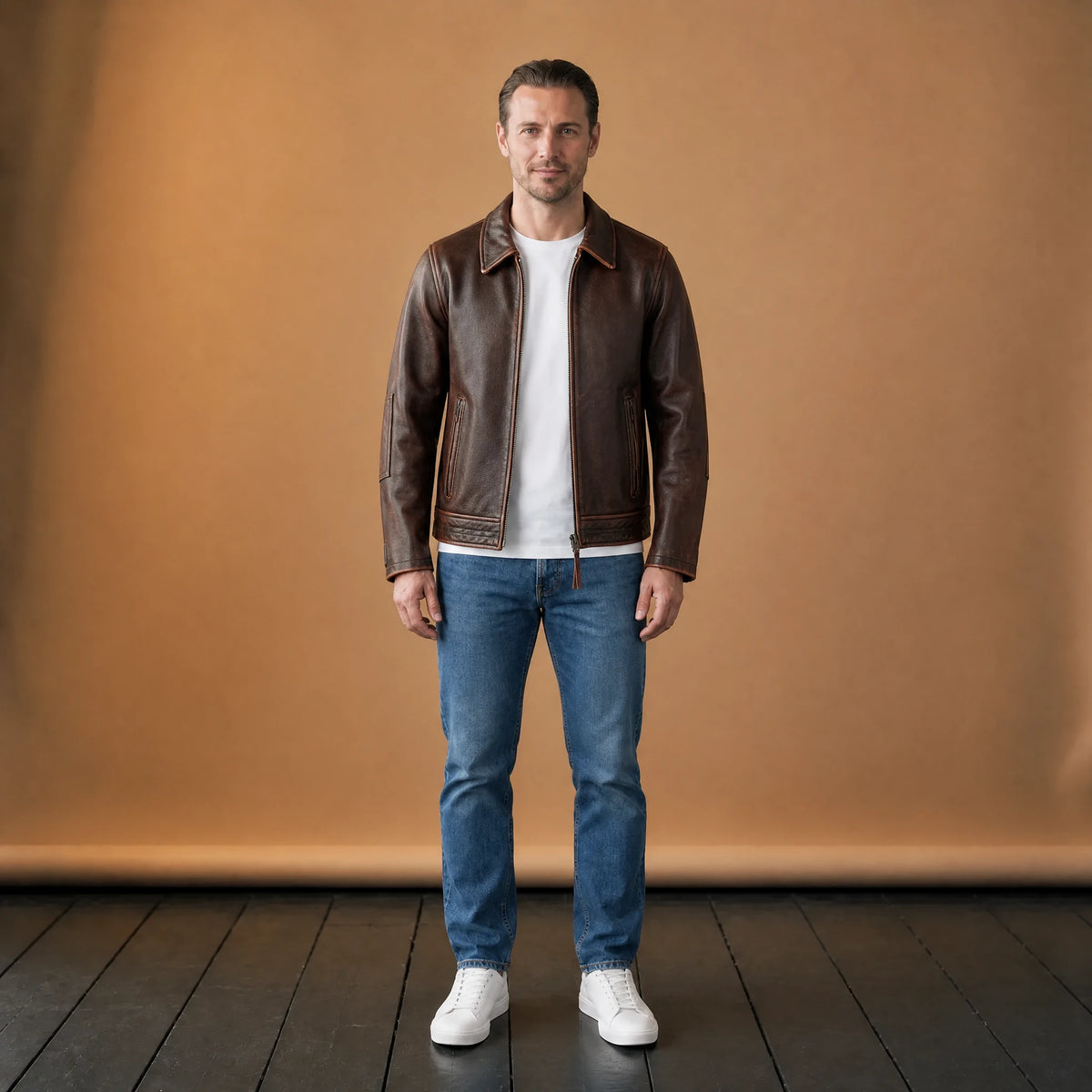Veste Cuir Vintage Homme - VETEMENT Studio HOMME