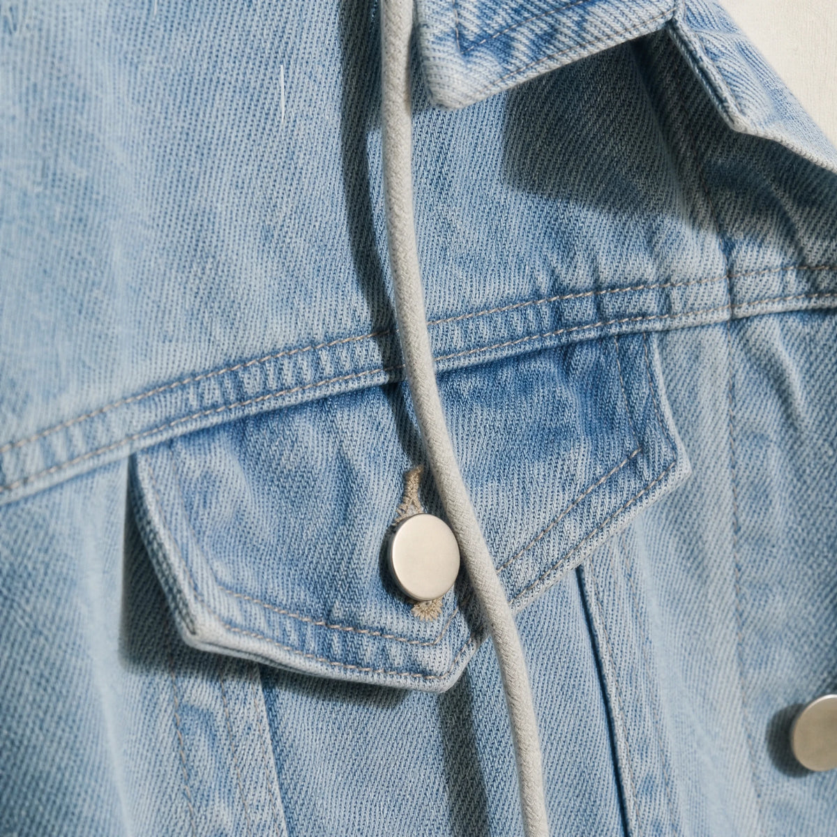 Veste en Jean Large Vintage Homme - close-up détail matière