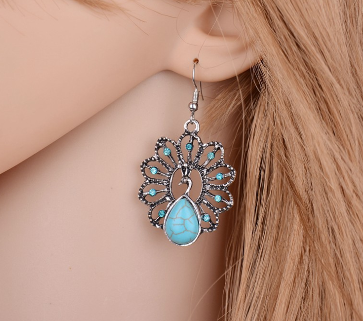 boucles-doreilles-vintage-peacock