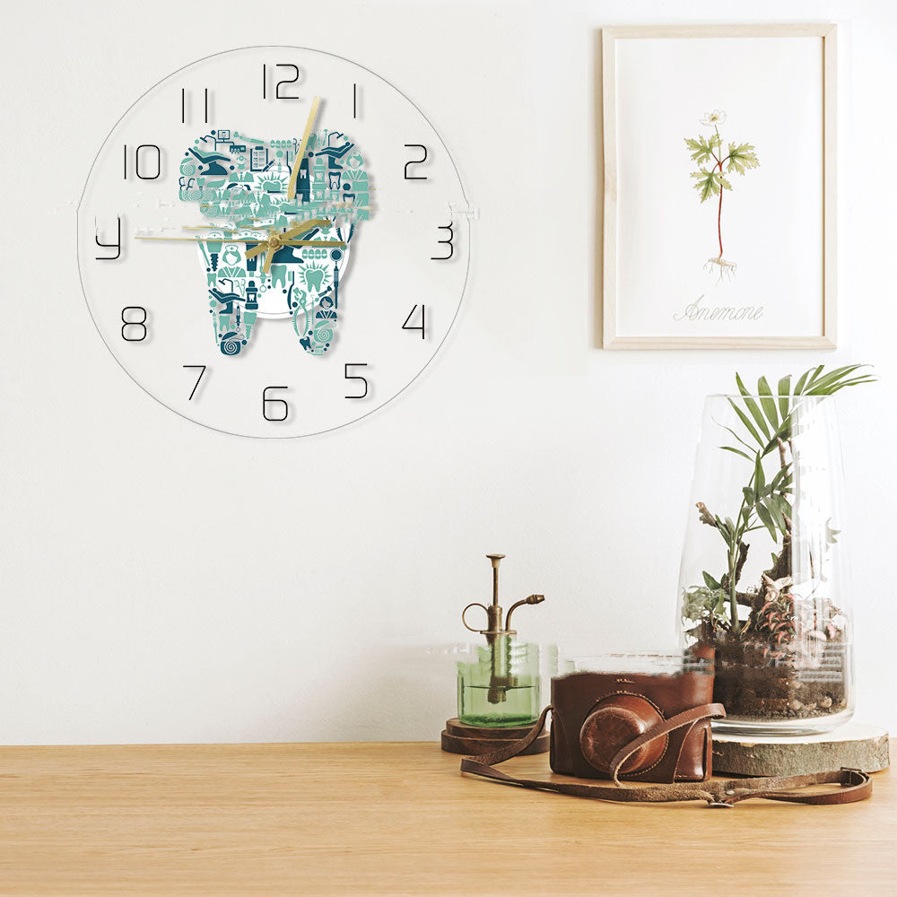 horloge-motif-soins-dentaires-vintage
