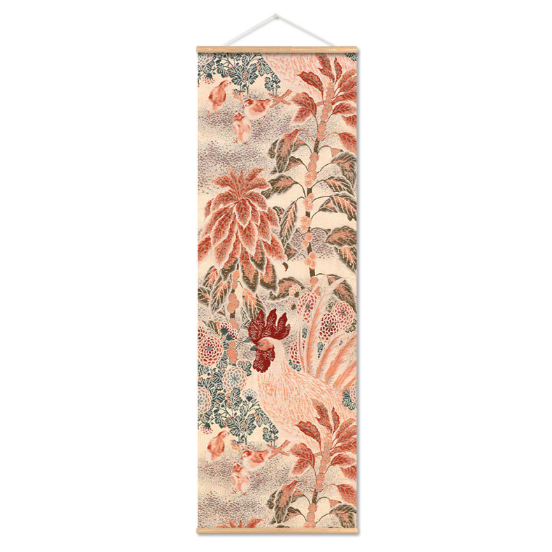 affiche-de-toile-de-defilement-dimpression-de-teinture-japonaise-multicolore-vintage