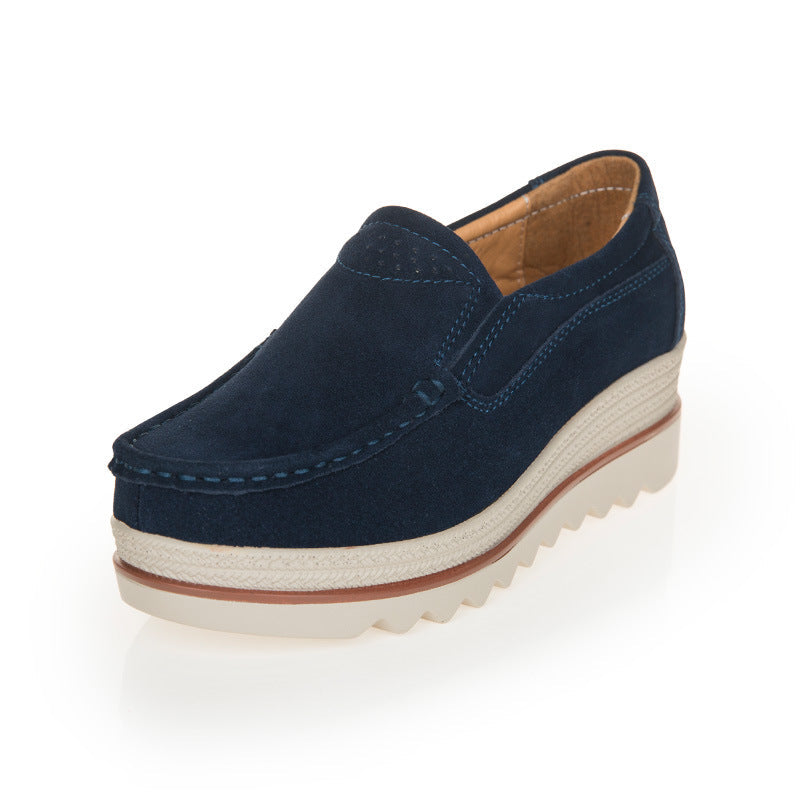 Vintage-Plateaupumps aus Wildleder