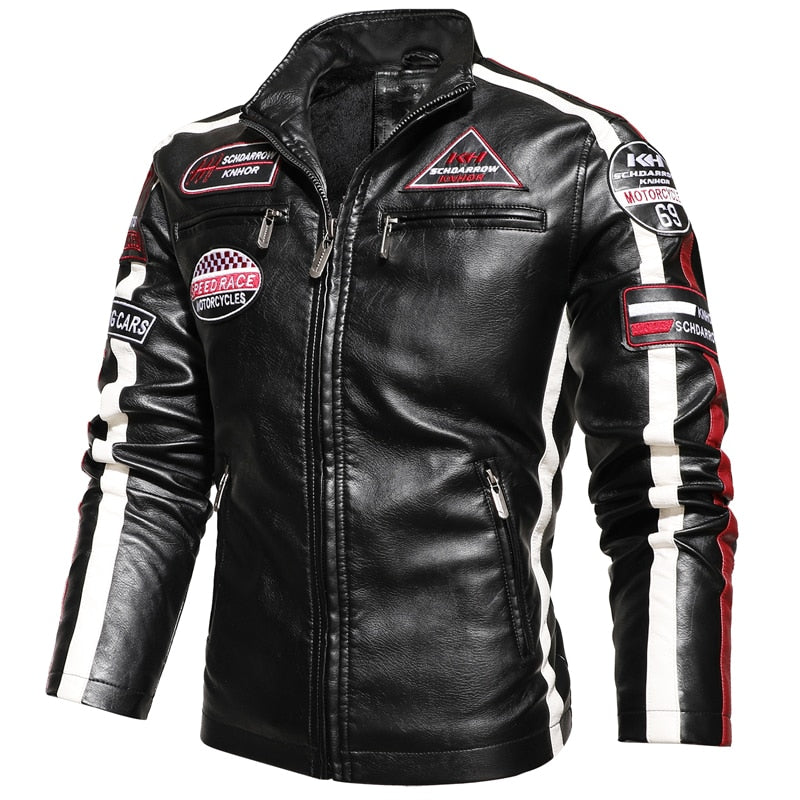 blouson-vintage-simili-cuir-patch-moto