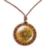 collier-mandala-pendentif-bois-vintage