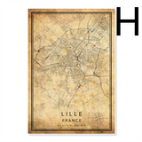 Poster mit Stadtplan von Burgund