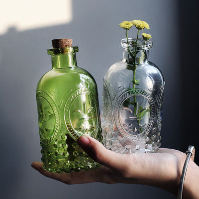 bouteille-en-verre-gaufre-vintage