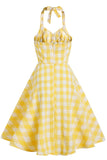 robe-jaune-plaid-des-ann-es-1950