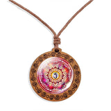 collier-mandala-pendentif-bois-vintage