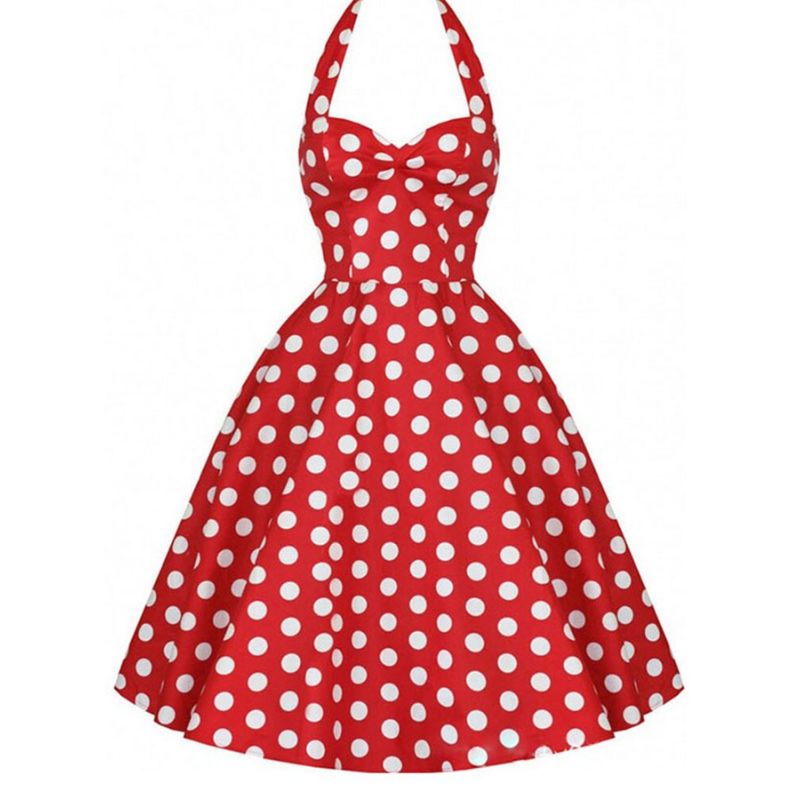 50s-robe-polka-style-vintage-casual-dots