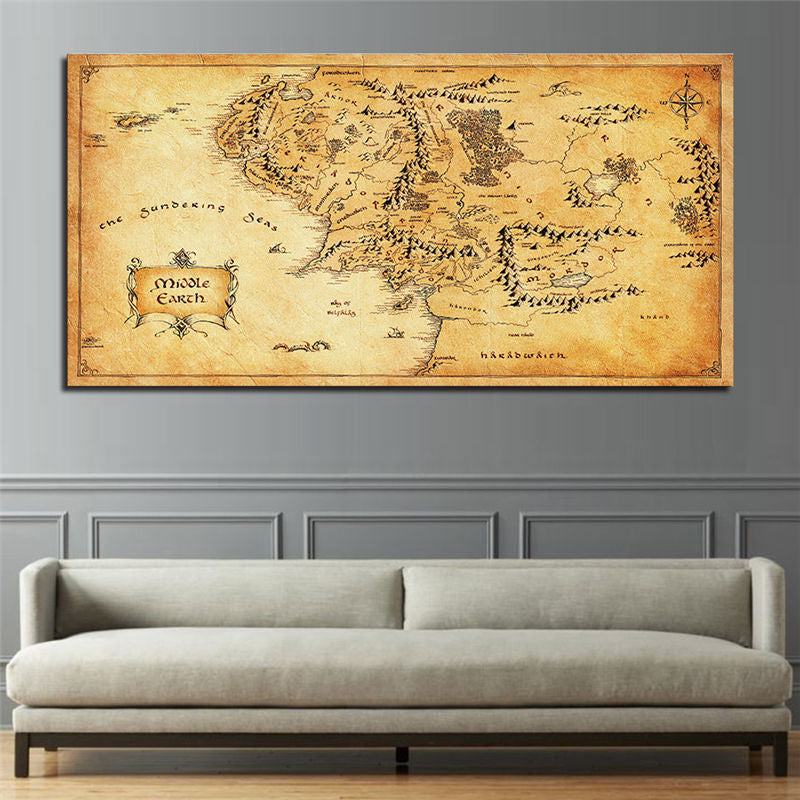 tableau-vintage-style-carte-peinture-decor