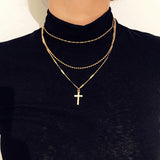 collier-multicouche-croix-vintage