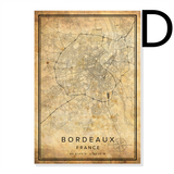 Poster mit Stadtplan von Burgund