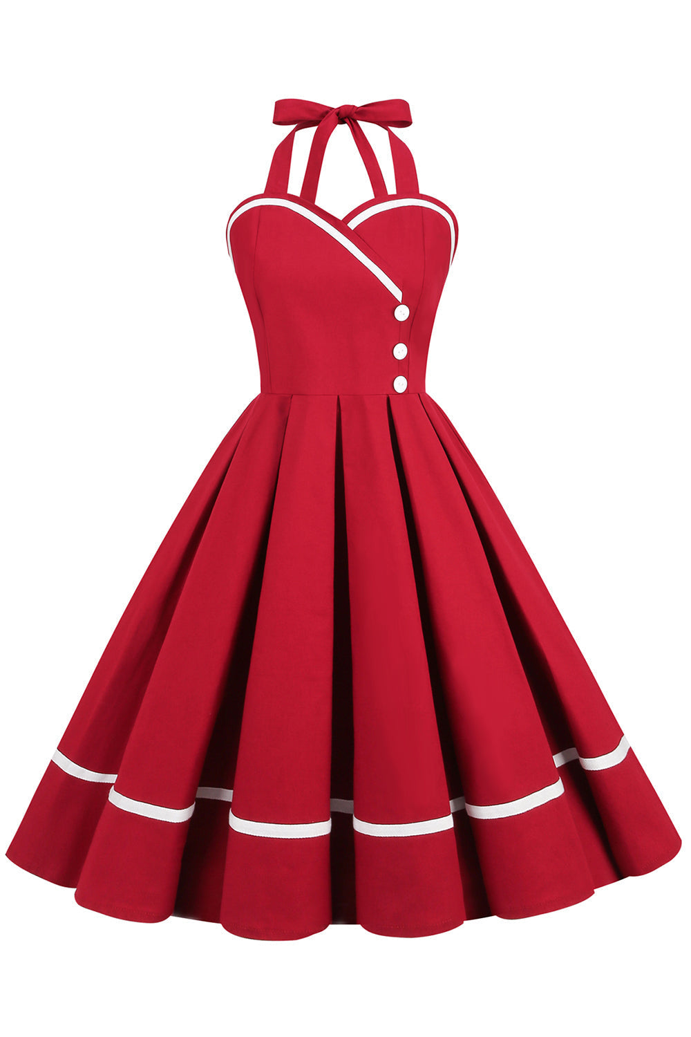 robe-pin-up-annee-80-en-col-v