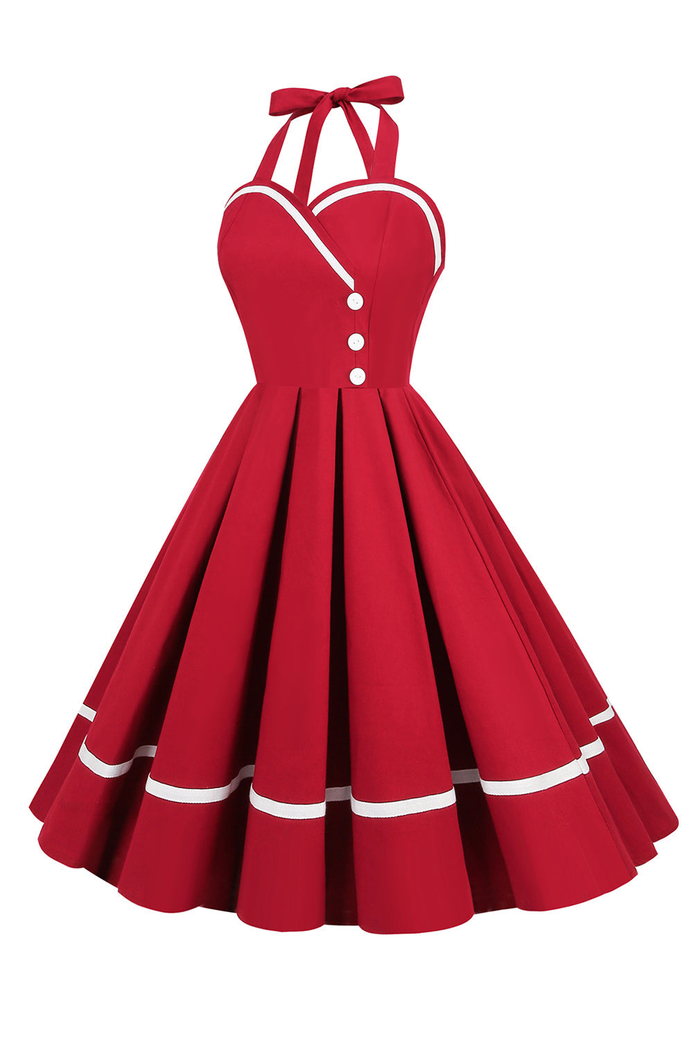robe-pin-up-annee-80-en-col-v