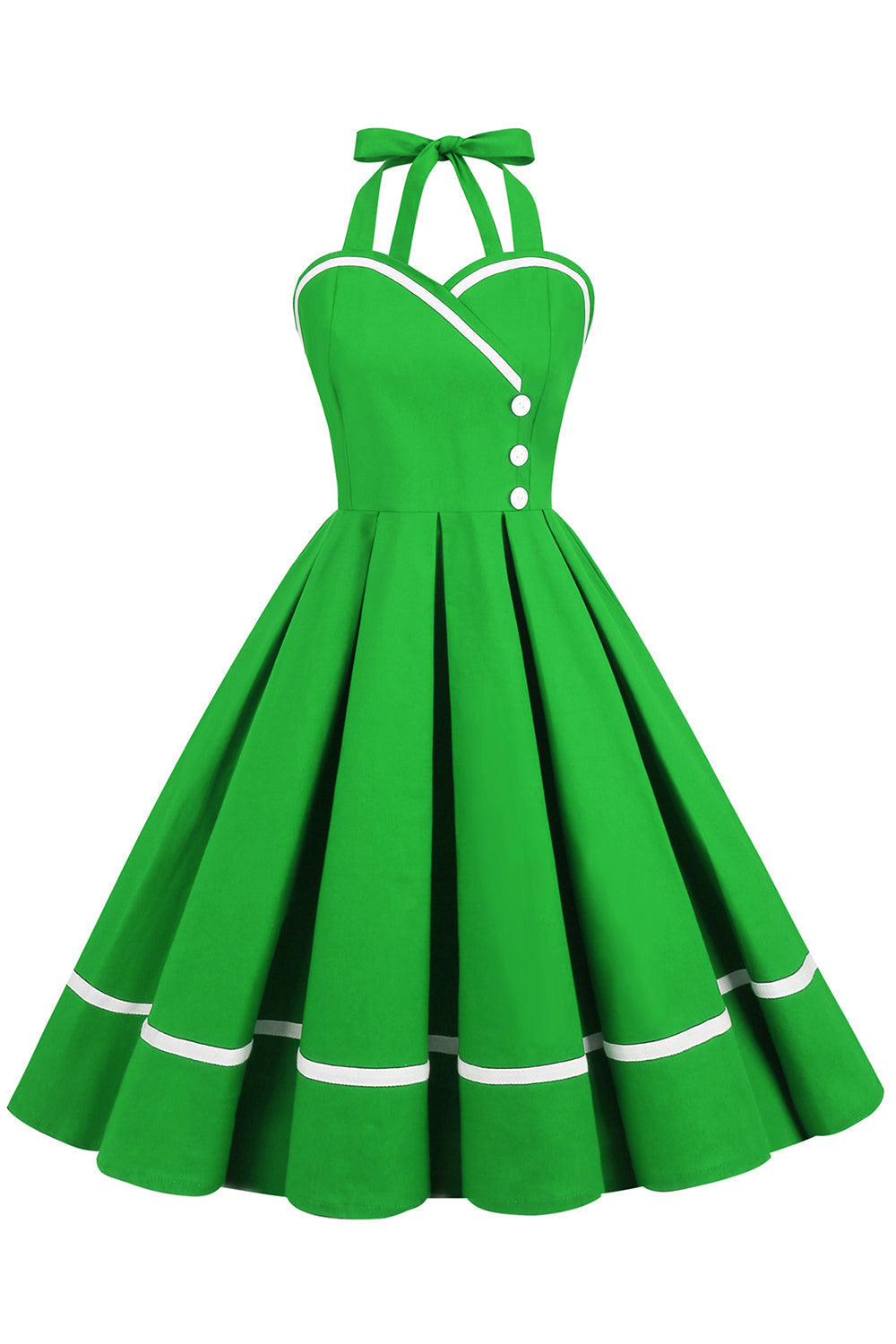 robe-pin-up-annee-80-en-col-v-des-annees-50