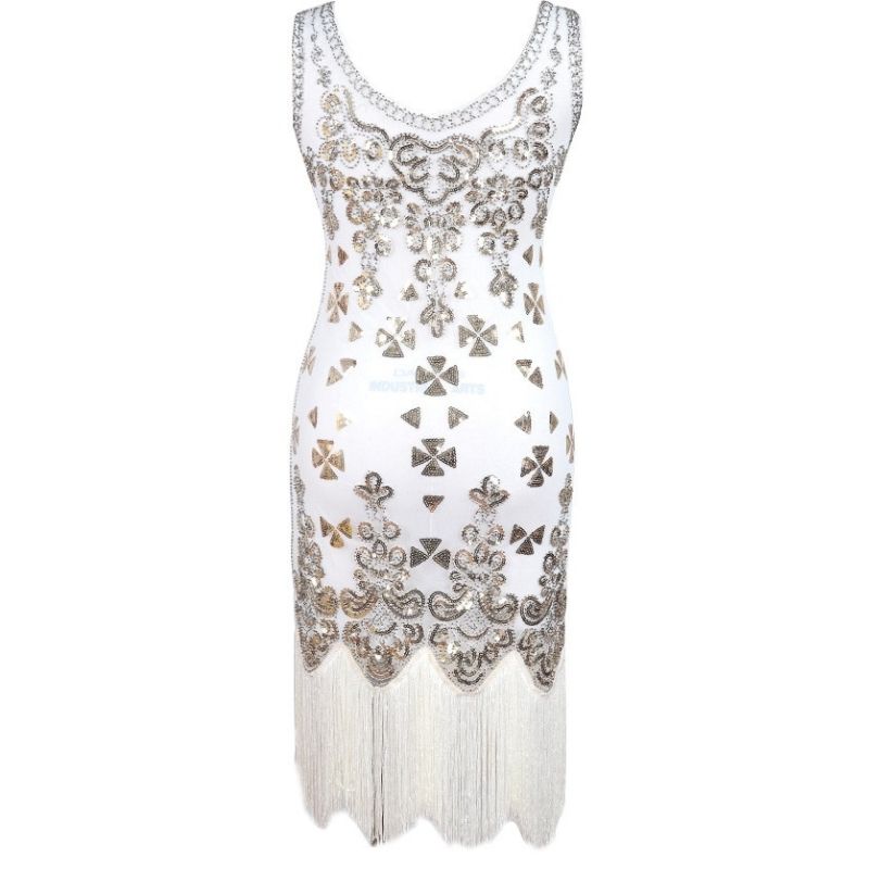 Charleston-Tenue-Femme-Robe-Blanche