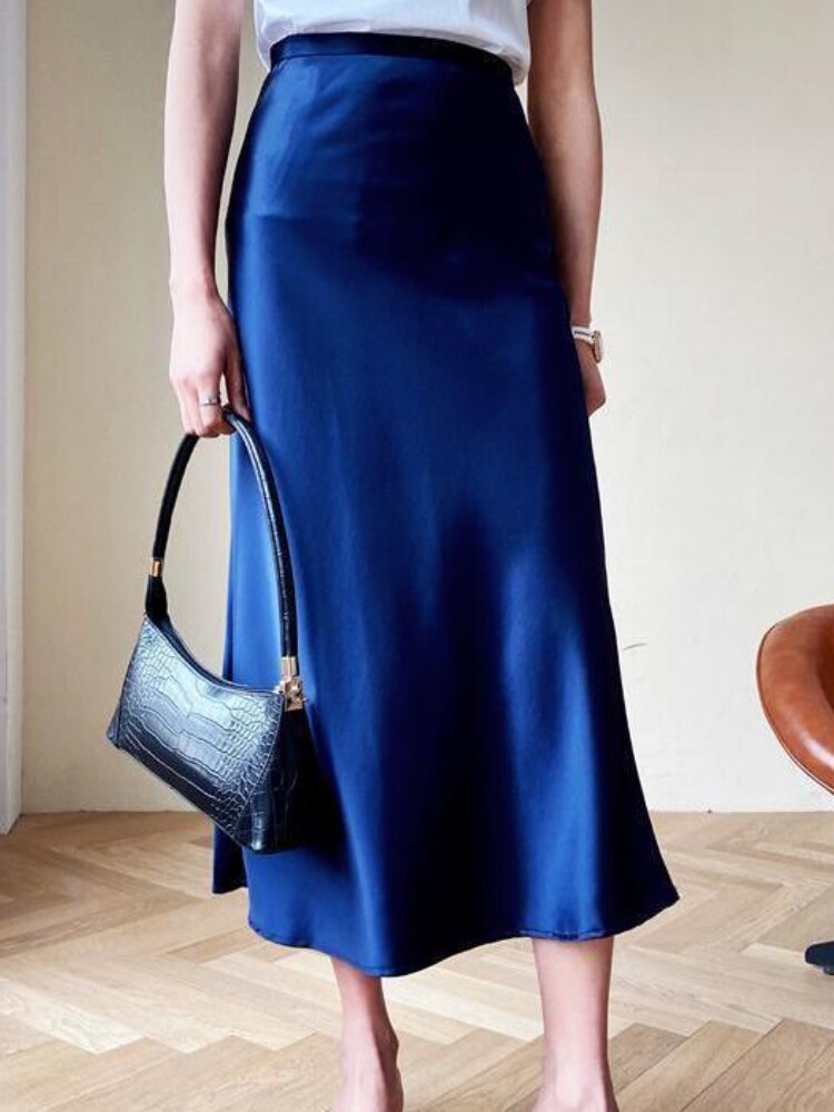 Vintage Royalblauer Rock