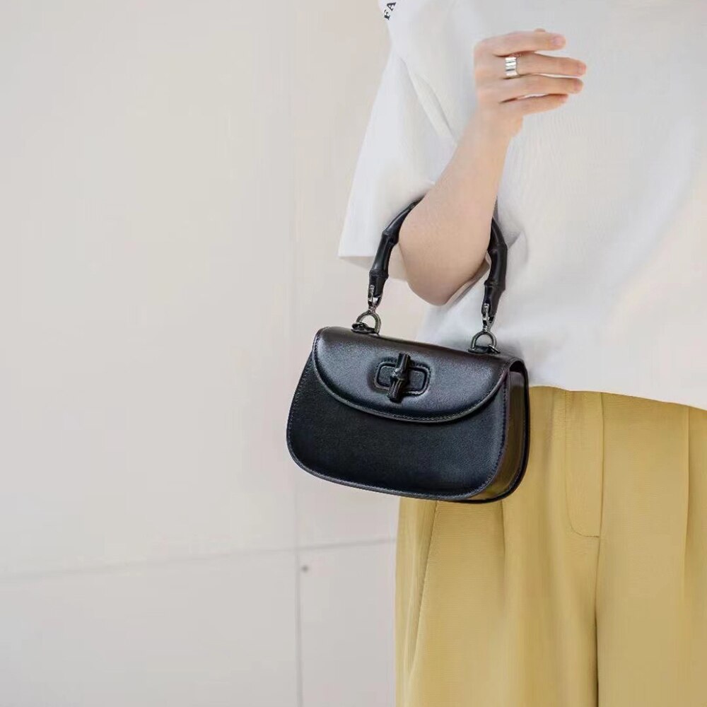 Schwarze Vintage Handtasche