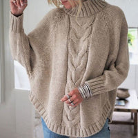 Pull-Col-Roulé-Torsadé-Femme