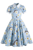 robe-imprimee-bleu-ete-des-annees-1950