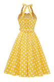 robe-annee-80-a-pois-jaune-pin-up