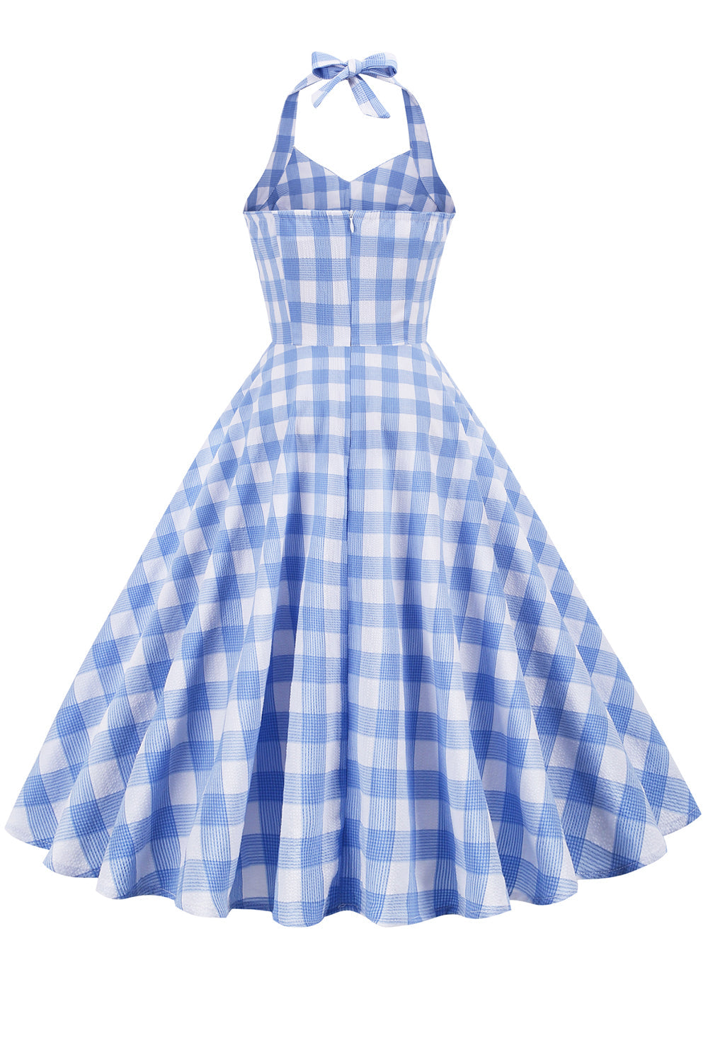 robe-retro-dos-nu-a-carreaux-pour-femme