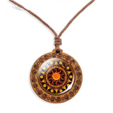 collier-mandala-pendentif-bois-vintage