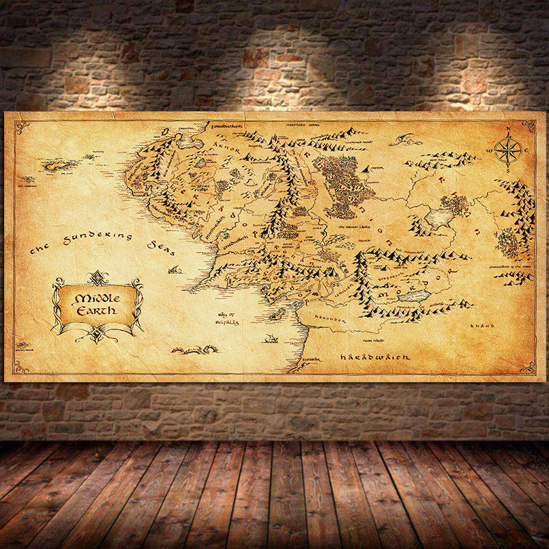 tableau-vintage-style-carte-peinture-decor