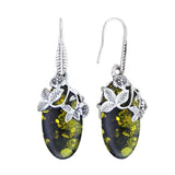    boucle-d-oreille-ambre-et-argent-vintage-pendantes