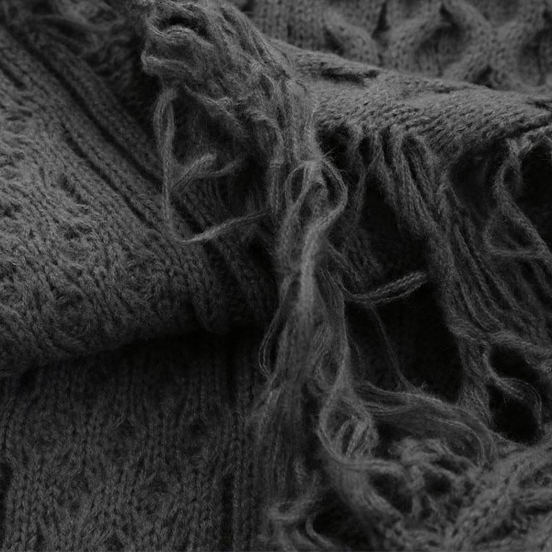 Vintage-Chic-Pullover mit Rundhalsausschnitt und Zopfmuster