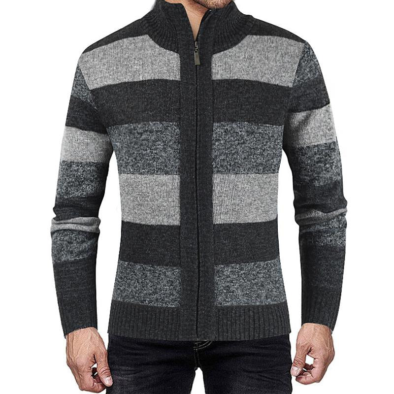 veste-tricot-cardigan-col-montant-blocs-couleurs-vintage